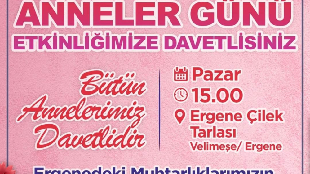 ERGENE BELEDİYESİ, ANNELER GÜNÜ DOLAYISIYLA ANNELER GÜNÜ ETKİNLİĞİ DÜZENLİYOR!!!