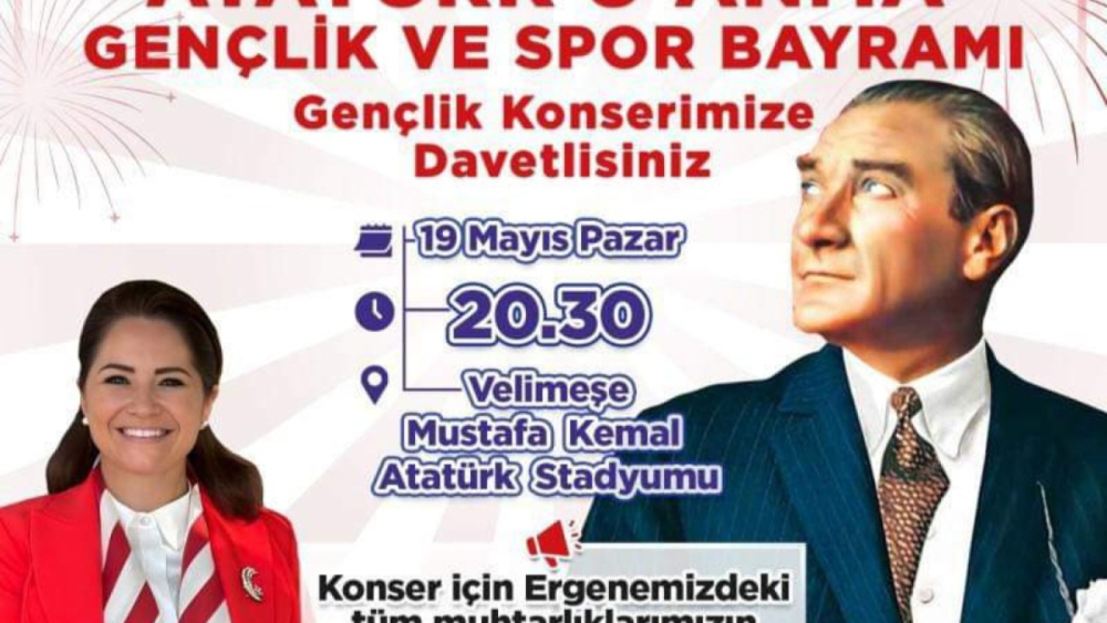 ERGENE BELEDİYESİ 19 MAYIS ATATÜRK'Ü ANMA, GENÇLİK VE SPOR BAYRAMI DOLAYISIYLA, KONSER ETKİNLİĞİ DÜZENLİYOR!!!