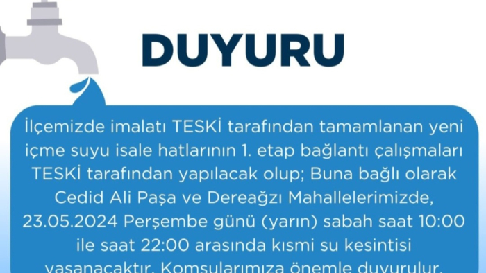 MARMARAEREĞLİSİ BELEDİYESİ DUYURU YAYINLADI!!!